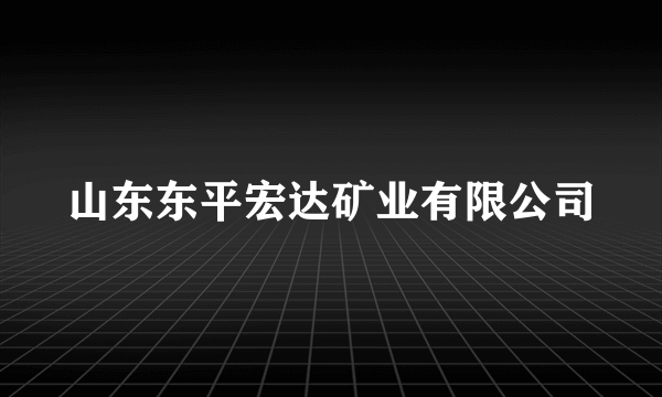 山东东平宏达矿业有限公司