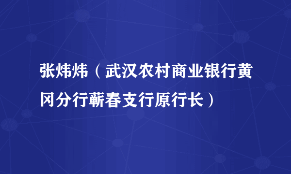 张炜炜（武汉农村商业银行黄冈分行蕲春支行原行长）