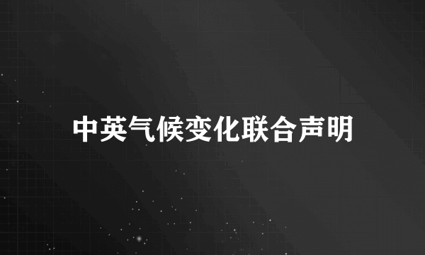 中英气候变化联合声明