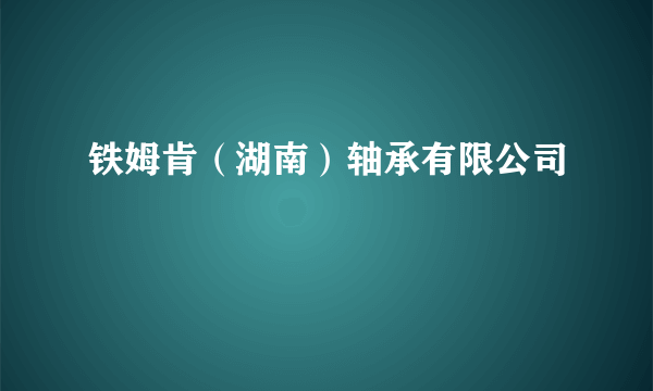 铁姆肯（湖南）轴承有限公司