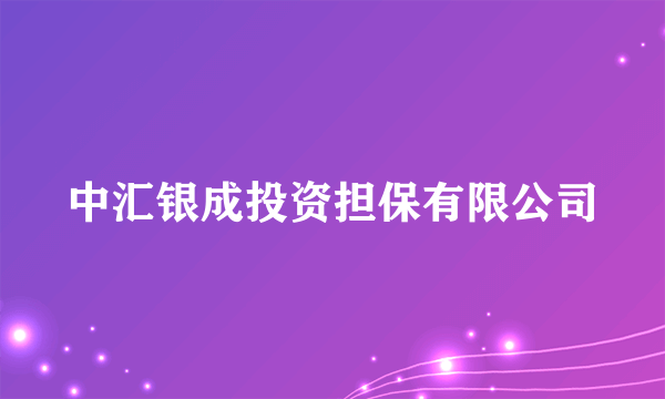 中汇银成投资担保有限公司