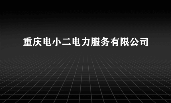 重庆电小二电力服务有限公司