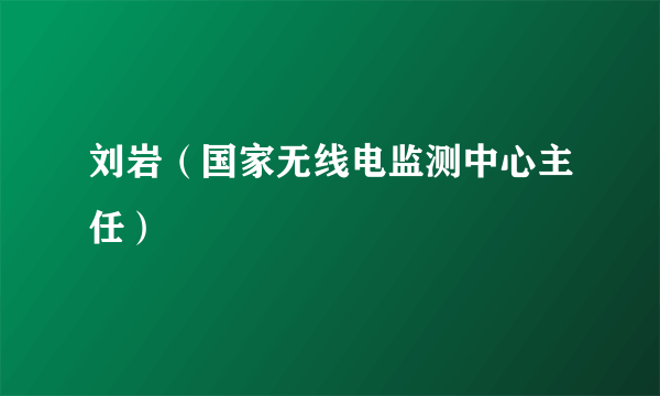 刘岩（国家无线电监测中心主任）