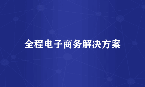 全程电子商务解决方案