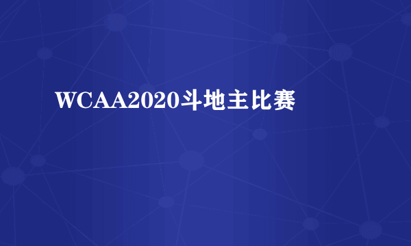 WCAA2020斗地主比赛