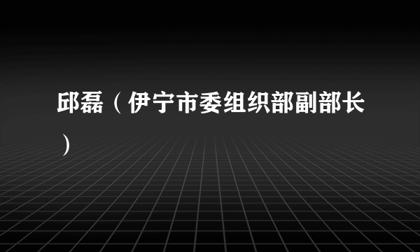 邱磊（伊宁市委组织部副部长）