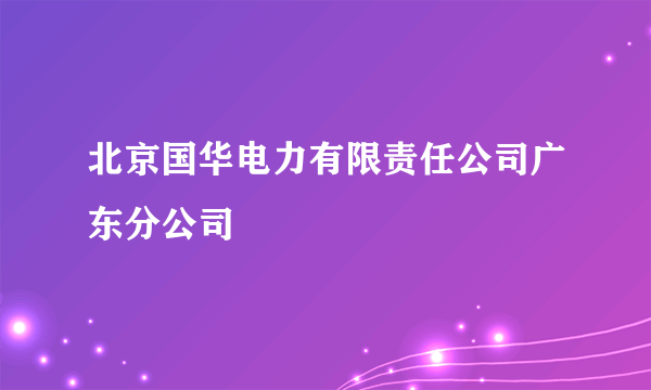 北京国华电力有限责任公司广东分公司