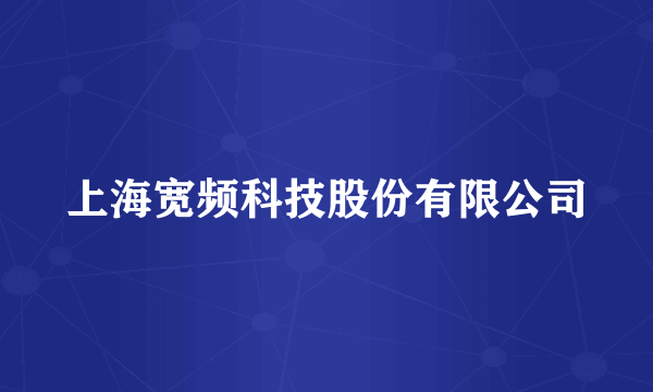 上海宽频科技股份有限公司