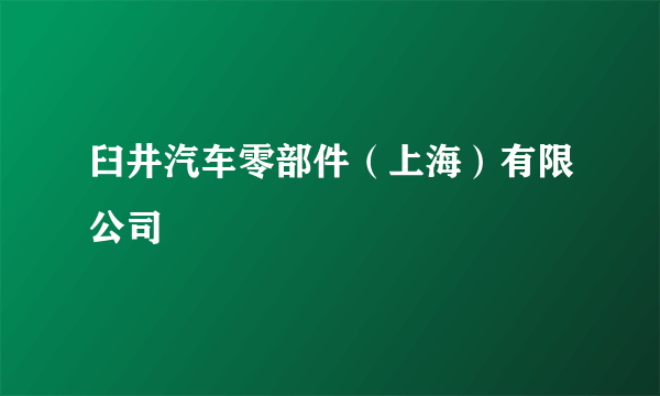 臼井汽车零部件（上海）有限公司