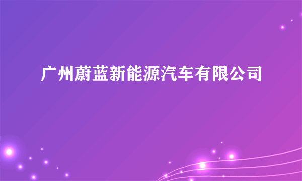 广州蔚蓝新能源汽车有限公司