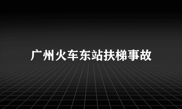 广州火车东站扶梯事故