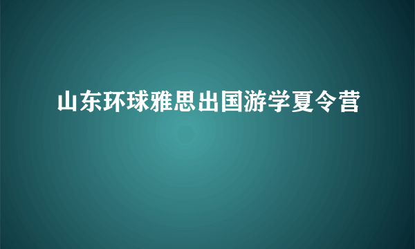 山东环球雅思出国游学夏令营