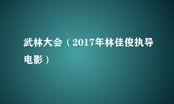 武林大会（2017年林佳俊执导电影）