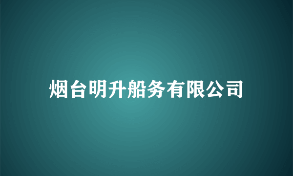 烟台明升船务有限公司