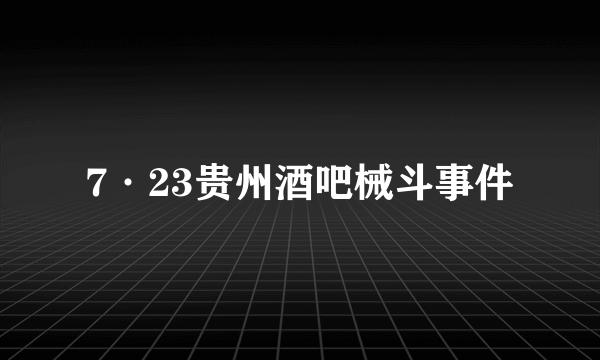 7·23贵州酒吧械斗事件