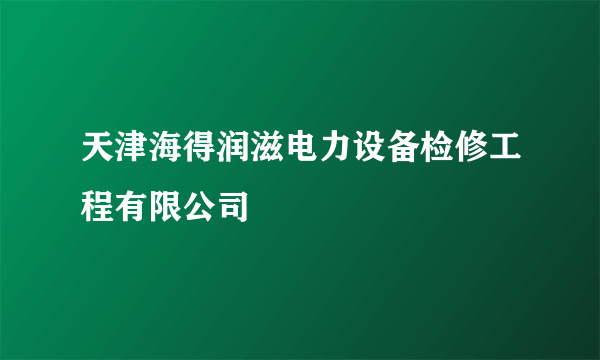 天津海得润滋电力设备检修工程有限公司