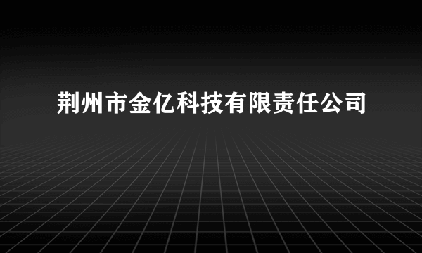 荆州市金亿科技有限责任公司