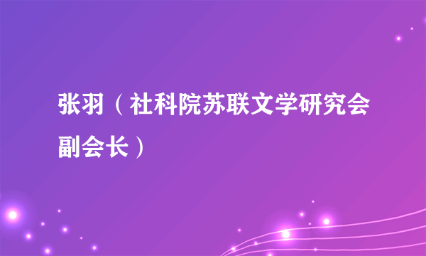 张羽（社科院苏联文学研究会副会长）