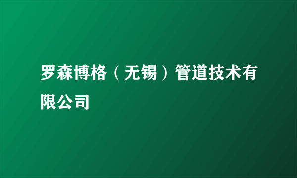 罗森博格（无锡）管道技术有限公司