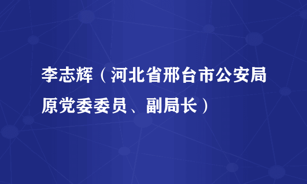 李志辉（河北省邢台市公安局原党委委员、副局长）