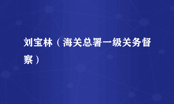 刘宝林（海关总署一级关务督察）