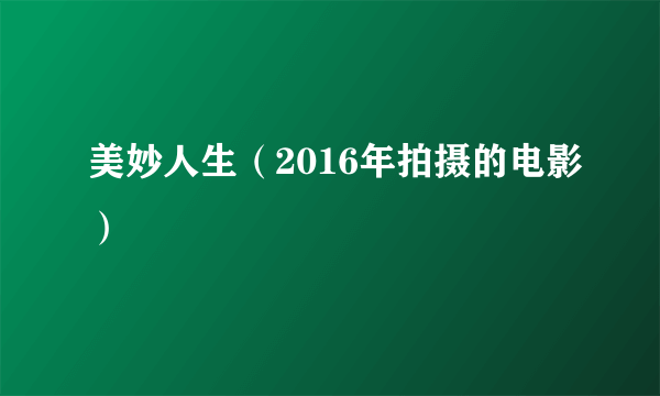 美妙人生（2016年拍摄的电影）