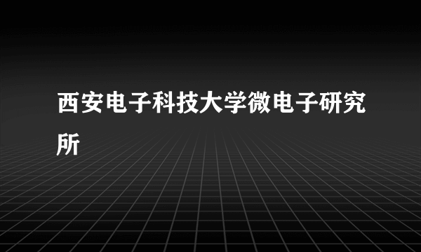 西安电子科技大学微电子研究所