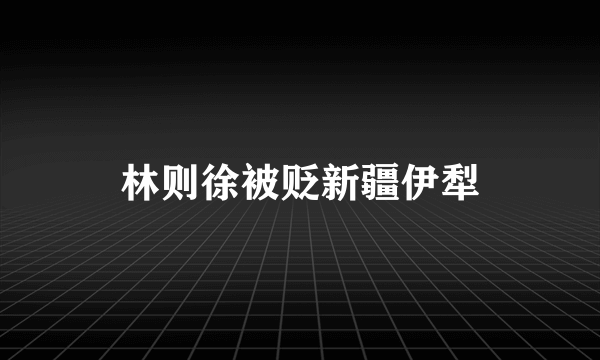 林则徐被贬新疆伊犁