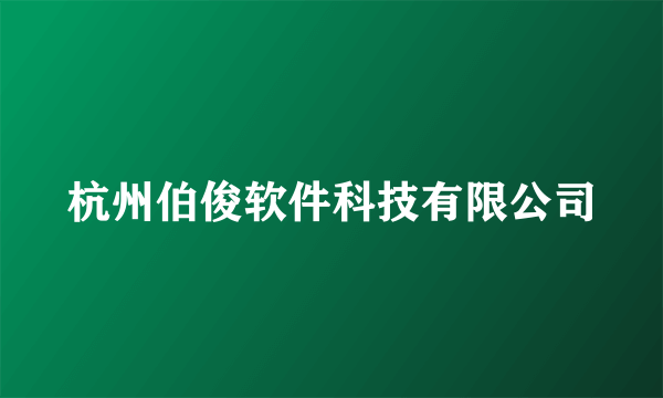 杭州伯俊软件科技有限公司