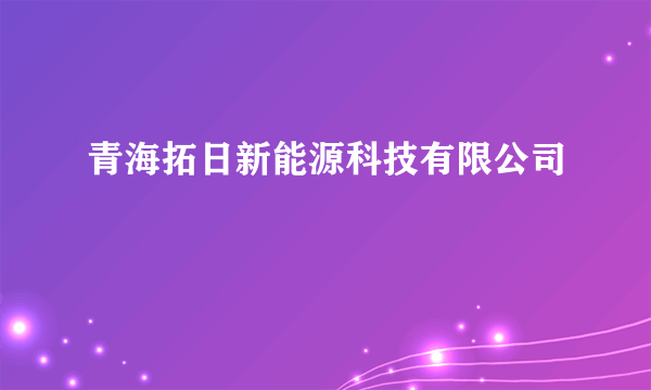 青海拓日新能源科技有限公司