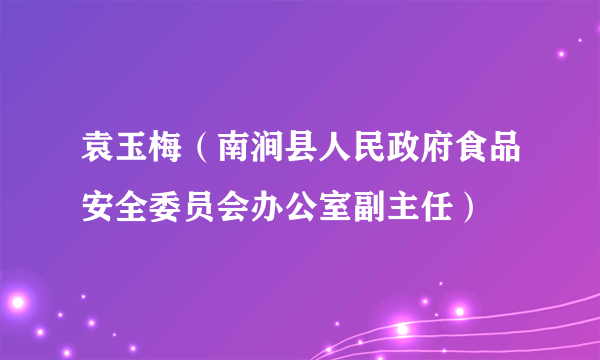 袁玉梅（南涧县人民政府食品安全委员会办公室副主任）