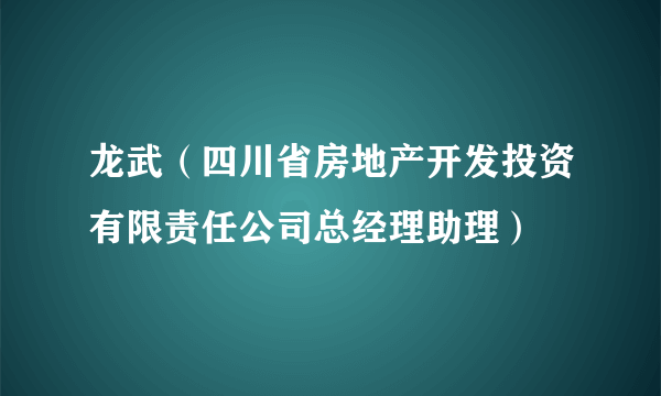 龙武（四川省房地产开发投资有限责任公司总经理助理）