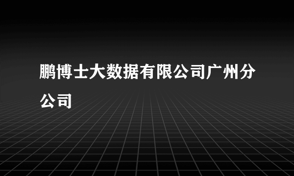 鹏博士大数据有限公司广州分公司