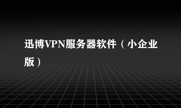 迅博VPN服务器软件（小企业版）