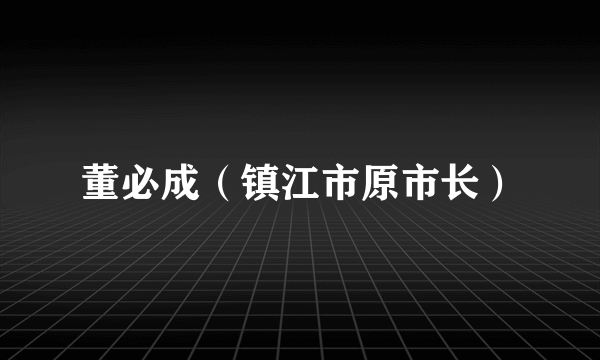 董必成（镇江市原市长）