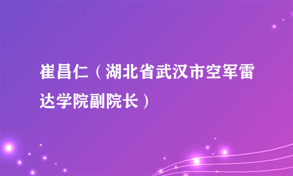 崔昌仁（湖北省武汉市空军雷达学院副院长）