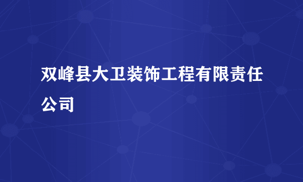 双峰县大卫装饰工程有限责任公司