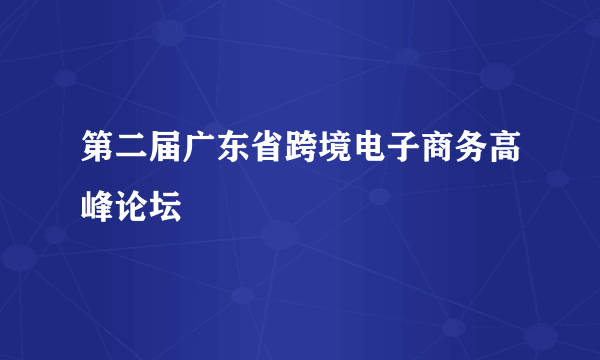 第二届广东省跨境电子商务高峰论坛