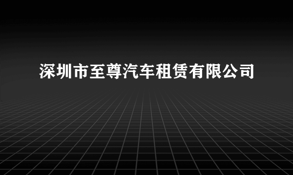 深圳市至尊汽车租赁有限公司