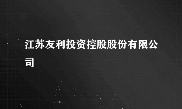 江苏友利投资控股股份有限公司