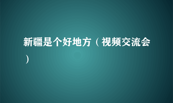 新疆是个好地方（视频交流会）