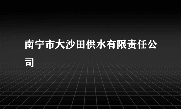 南宁市大沙田供水有限责任公司