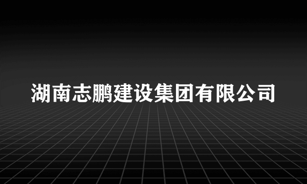 湖南志鹏建设集团有限公司