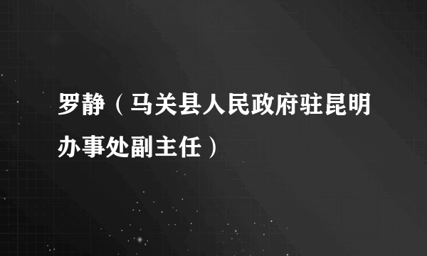 罗静（马关县人民政府驻昆明办事处副主任）