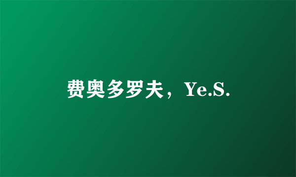 费奥多罗夫，Ye.S.