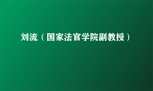 刘流（国家法官学院副教授）