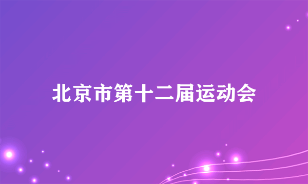 北京市第十二届运动会