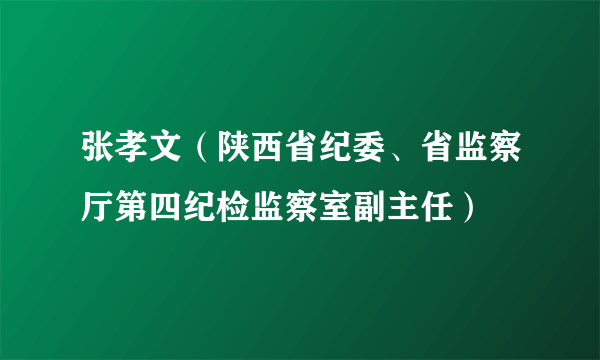 张孝文（陕西省纪委、省监察厅第四纪检监察室副主任）