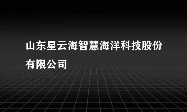 山东星云海智慧海洋科技股份有限公司