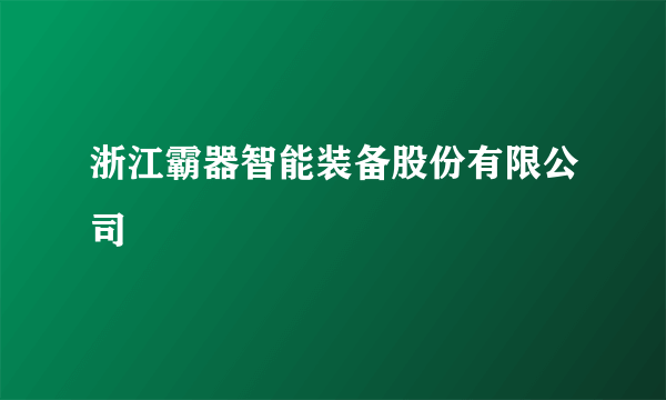 浙江霸器智能装备股份有限公司